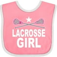 thumbnail image 3 of Inktastic Lacrosse Girl Girls Baby Bib, 3 of 4