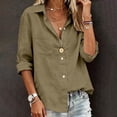 thumbnail image 2 of SAWOBUUN Womens Button Down Shirts Long Sleeve Cotton Dress Shirts Casual Collared Loose Fit Soft Blouses with Pockets, 2 of 5