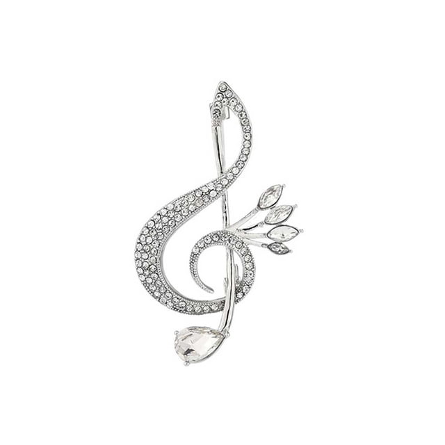 Minnieouse Broche de nota musical para mujer, alfiler de decoración de diamantes de imitación, alfiler de aleación, adornos para traje, joyería para Accesorios de disfraces Minnieouse AP012259-00