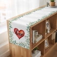 thumbnail image 6 of Table Runners 70 Inches Long Dress Scarves, Valentines Day Farmhouse Coffee/Dining/Kitchen Table Decor, Holiday Table Runner, Red Love Heart Romantic Eucalyptus Leaves 13x70 Inch, 6 of 9