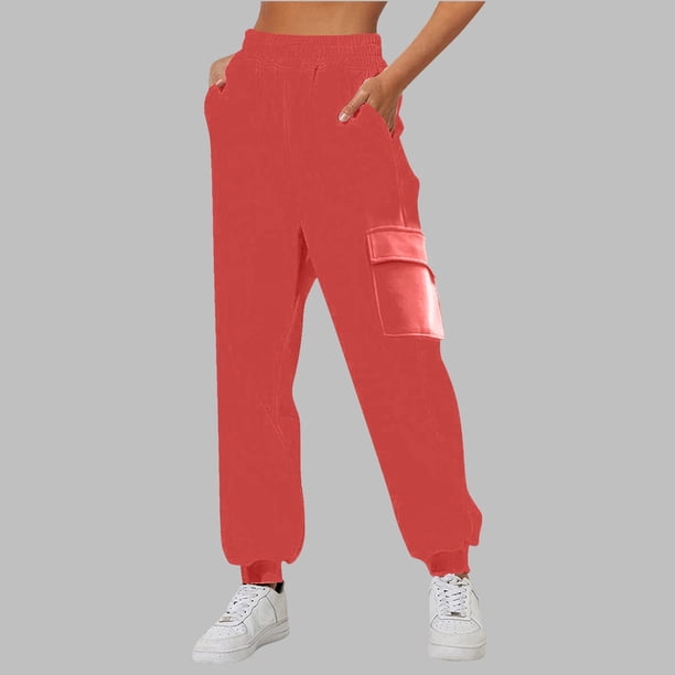 WILLBEST Pantalones Deportivos Casuales para Mujer, Forrados, de Pierna Ancha y Recta, de Cintura Alta y con Bolsillos para Entrenar y Disfrutar Del Tiempo Libre. XXXL