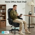 thumbnail image 4 of COOLHUT Executive Office Chair, Big and Tall Office Chair with Footrest Reclining Faux Leather Chair High Back Lumbar Support Ergonomic Office Chair with Padded Armrests, Black, 4 of 9
