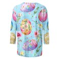 thumbnail image 3 of Mujeres 3/4 Manga Tops Impresión Casual Cuello Redondo Camiseta Top Blusa, Poliéster Toda la Temporada, 3 of 5