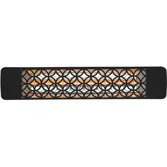 Eurofase Heating - 2500 Watt Single Element 39 Inch Electric Patio Heater-240 Voltage-Black Finish-Clover Decorative Fascia
