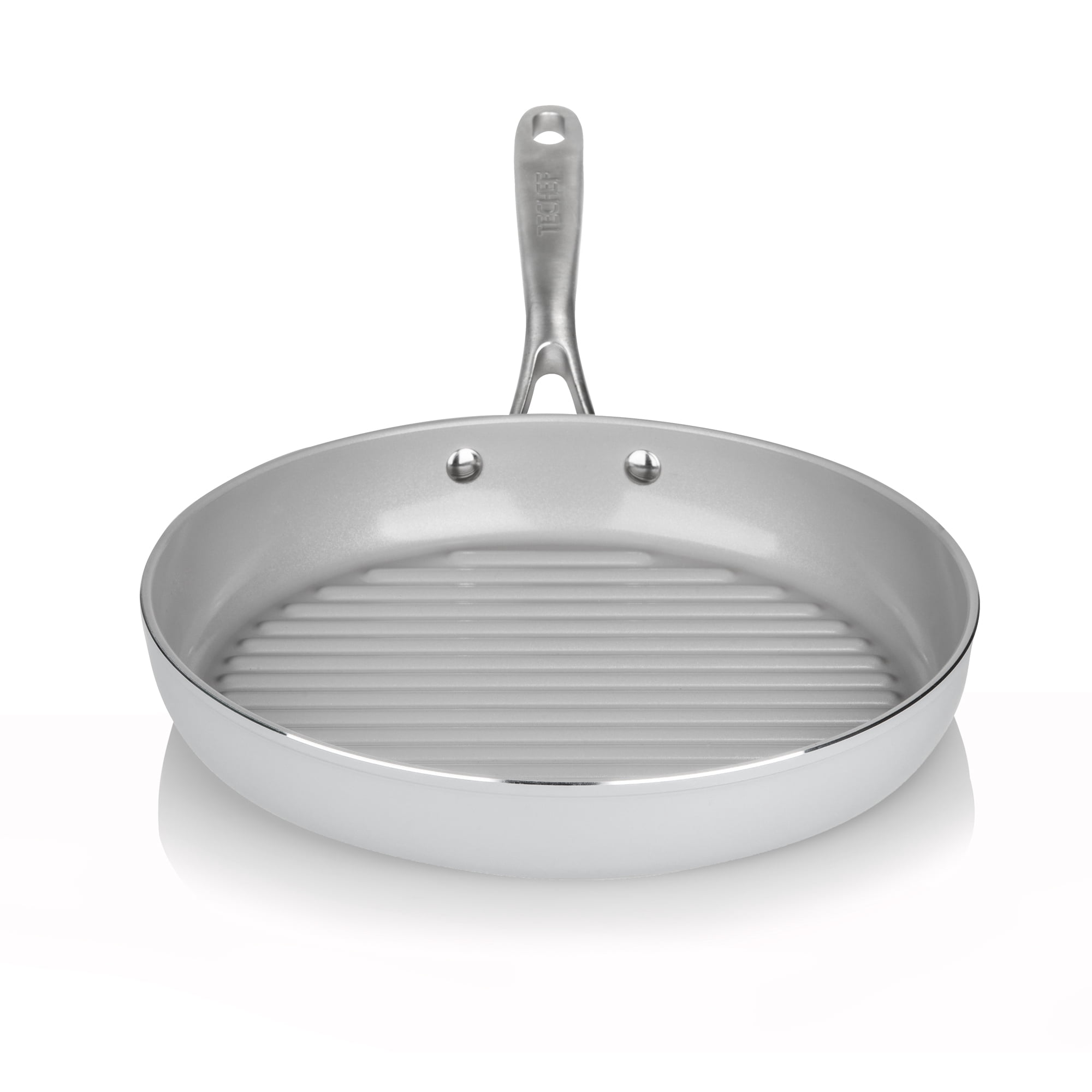 TECHEF CeraTerra Collection, 12" Ceramic Nonstick Grill Pan, Made in Korea