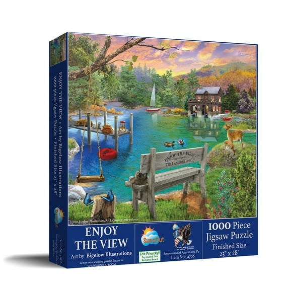 SUNSOUT INC - Enjoy the View - 1000 pc Jigsaw Puzzle by Artist: Bigelow Illustrations - Finished Size 23" x 28" - MPN# 31706