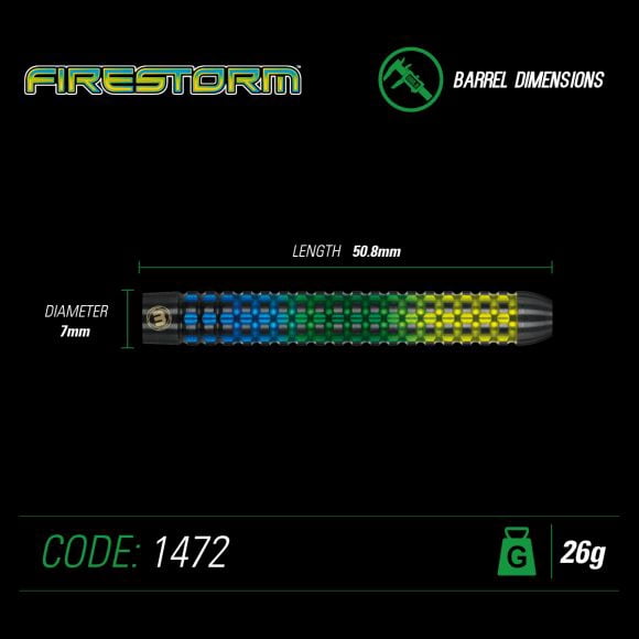 Winmau Firestorm Steel Tip Darts 26g