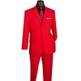 thumbnail image 3 of LUCCI Men's Red 2-Button Classic-Fit Poplin Polyester Suit - NEW - 62L (Big & Tall), 3 of 3