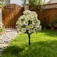 thumbnail image 4 of 1 Pack UV Resistant Faux Floral Shrub Potted, Realistic Fake Plants with Planter, Decorative Topiary Plant for Outdoor, Indoor, Porch, Garden, Patio Decor (White), 4 of 6