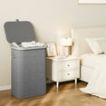 thumbnail image 3 of BGTREND Slim Laundry Hamper with Lid 85L Foldable Clothes Basket with Removable Mesh Bag & Handle for Closet Bathroom Bedroom (Gray), 3 of 7