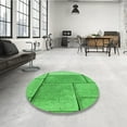 thumbnail image 4 of Ahgly Company Machine Washable Indoor Square Transitional Neon Green Area Rugs, 8' Square, 4 of 7