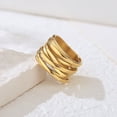 thumbnail image 4 of Kaydenana Gold Criss Cross Rings for Women Eternity Fashion Statement Stainless Steel High Polished Enhancer Finger Knuckle Jewelry for Gift, 4 of 6