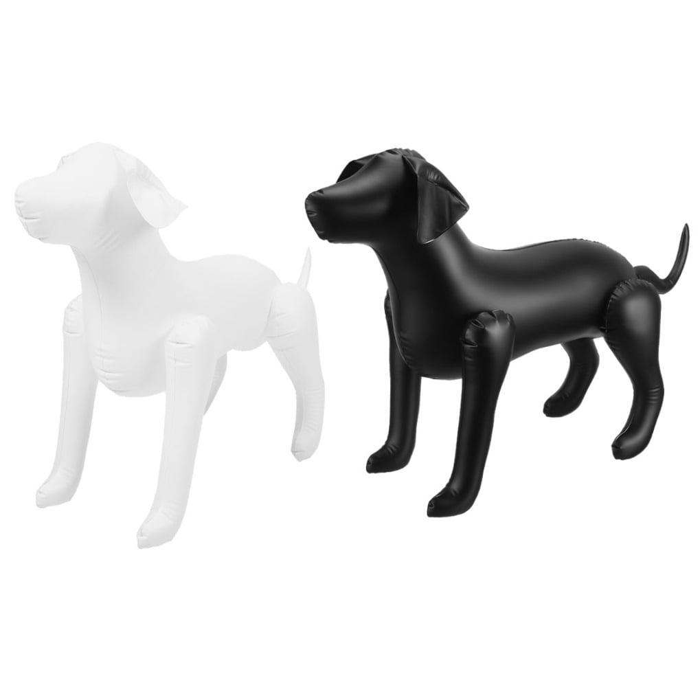 BESTYASH 2-Pack Inflatable Dog Mannequins PVC Assorted Colors for Pet Store Clothing Display and Decorative Use