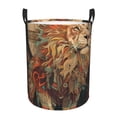 thumbnail image 1 of Balery Majestic Cosmic Lion Cesta de ropa redonda con asas, impermeable, independiente, para ropa, juguetes, dormitorio y familia-Medium, 1 of 6