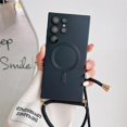 thumbnail image 4 of Crossbody Necklace Lanyard Cord Rope For Magsafe Matte Plating Case For Samsung S24 S23 Ultra S22 Plus S20 Shockproof Soft Cover, 4 of 5