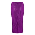 thumbnail image 4 of GJSYRH Womens High Waist Sparkly Sequins Midi Skirt Pencil Party Skirt, 4 of 4