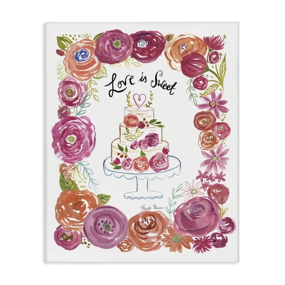 Stupell Industries French Country Love Is Sweet Flowers And Cake Canvas Art, 30 x 40, by Farida Zaman