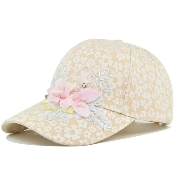 Women Casual Flower Embroidery Baseball Cap Fashion Ajustable Peaked Cap Outdoor Sports Couple Hats Adjustable Curved Brim Hats Sun