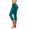 thumbnail image 3 of FAVIPT Plus Size High Waisted Capri for Women Stretch Tummy Control Capris Workout Yoga Stretchy Cropped Leggings Sky Blue,XXXL, 3 of 7