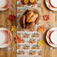 thumbnail image 5 of Orange Green Pumpkins Fall Table Runner - 72 Inch Long Thanksgiving Gray Checkered Cotton and Linen Blended Dress Scarves Farmhouse Table Runner for Kitchen Dining, Coffee Table, 13" x 72", 5 of 8