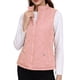 thumbnail image 4 of INSPIRE CHIC Chalecos de mujer con cuello alto, chaleco acolchado con cremallera L Rosa Polvoriento, 4 of 6