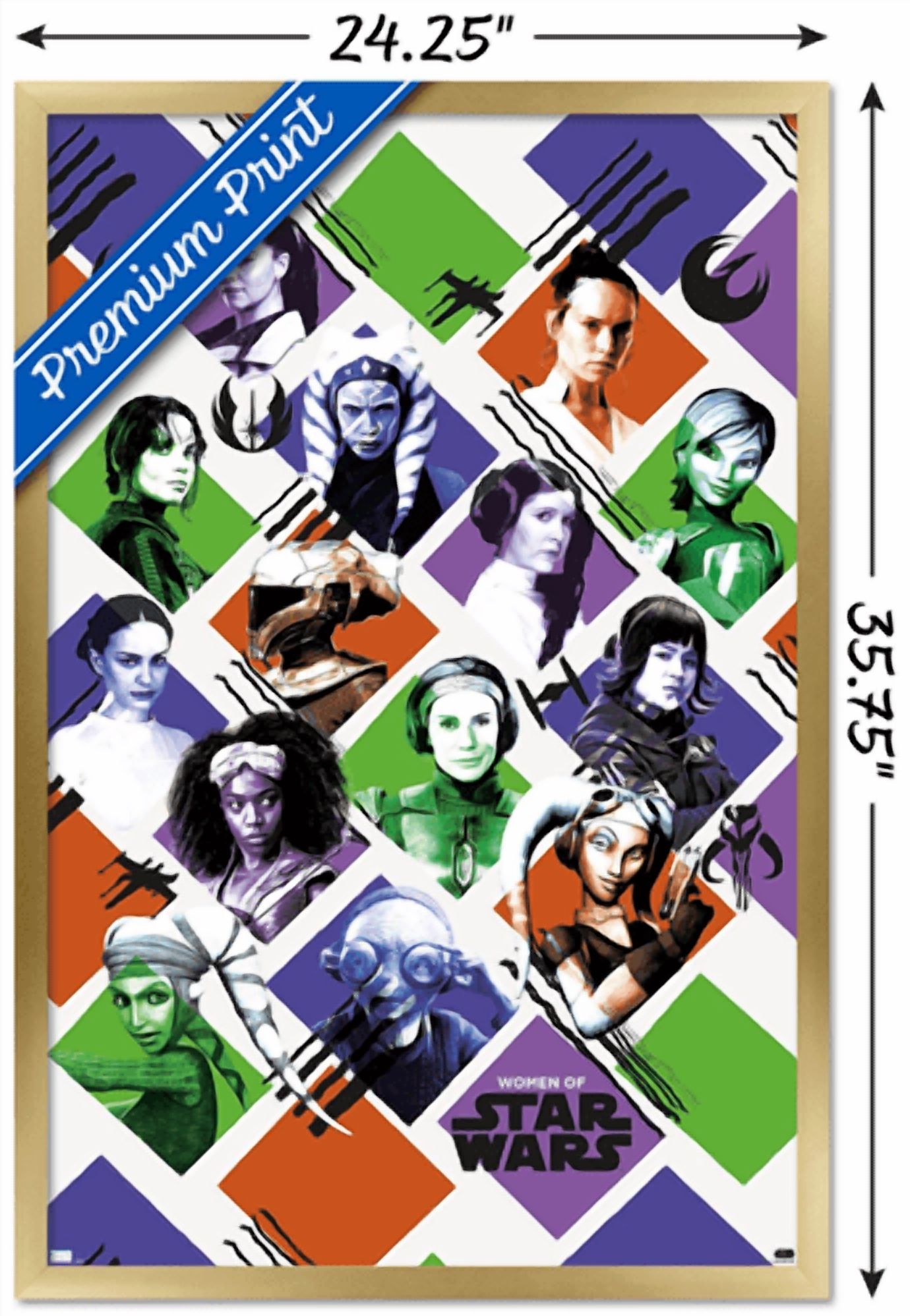 Star Wars: Saga - Women of Star Wars Wall Poster, 22.375" x 34" Framed