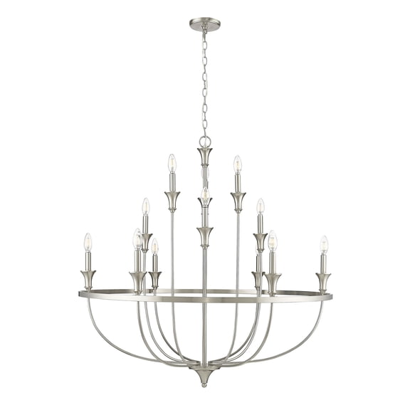 28012-BN Millennium Lighting Emery - 12 Light Chandelier-40.2 Inch Tall and 40.2 Inch Wide-Brushed Nickel Finish