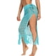 thumbnail image 3 of Mujeres Sexy Ahueca Hacia Fuera Faldas De Borlas De Malla Cubierta De Playa Traje De Baño De Red De Peces De Verano Traje De Baño Envuelto - Verde, L, 3 of 6