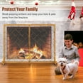 thumbnail image 4 of Costway 2-Panel Fireplace Screen w/ Double Door Fire Spark Guard Safety Fence Gold, 4 of 9