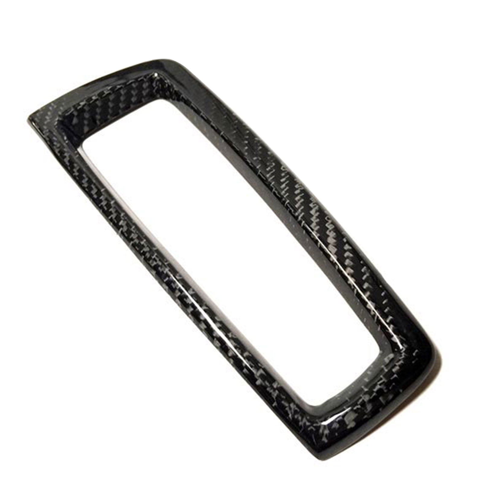 Ikon Motorsports Shifter Cover Compatible With 2011-2016 BMW F10 F11 5-Series, Carbon Fiber Gloss Black Interior Front Gear Shift Shifter Surround Frame Cover Trim