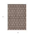 thumbnail image 3 of 3' X 5' Chocolate And Beige Geometric Washable Indoor Outdoor Area Rug, 3 of 5