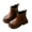 Coffee, variant on Lovzfmll Boots for Boys Girls, Vintage Preppy British Style Leather Ankle Booties, Round Toe Chunky Heel Fleece Winter Shoes for Toddler 2.5-3 Years, Coffee