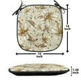 thumbnail image 5 of Beige Chair Seating Cushion Set of 12, Wild Distressed Lilies Floral Background Blooming Petals Bouquet Nature Theme, Seat Pads with Anti-slip Backing, 16"x16", White Yellow Beige, by Ambesonne, 5 of 7