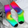 thumbnail image 7 of Swirl Art Socks Colorful Tie Dye Leisure Stockings Winter Anti Skid Women Men Socks High, 7 of 7