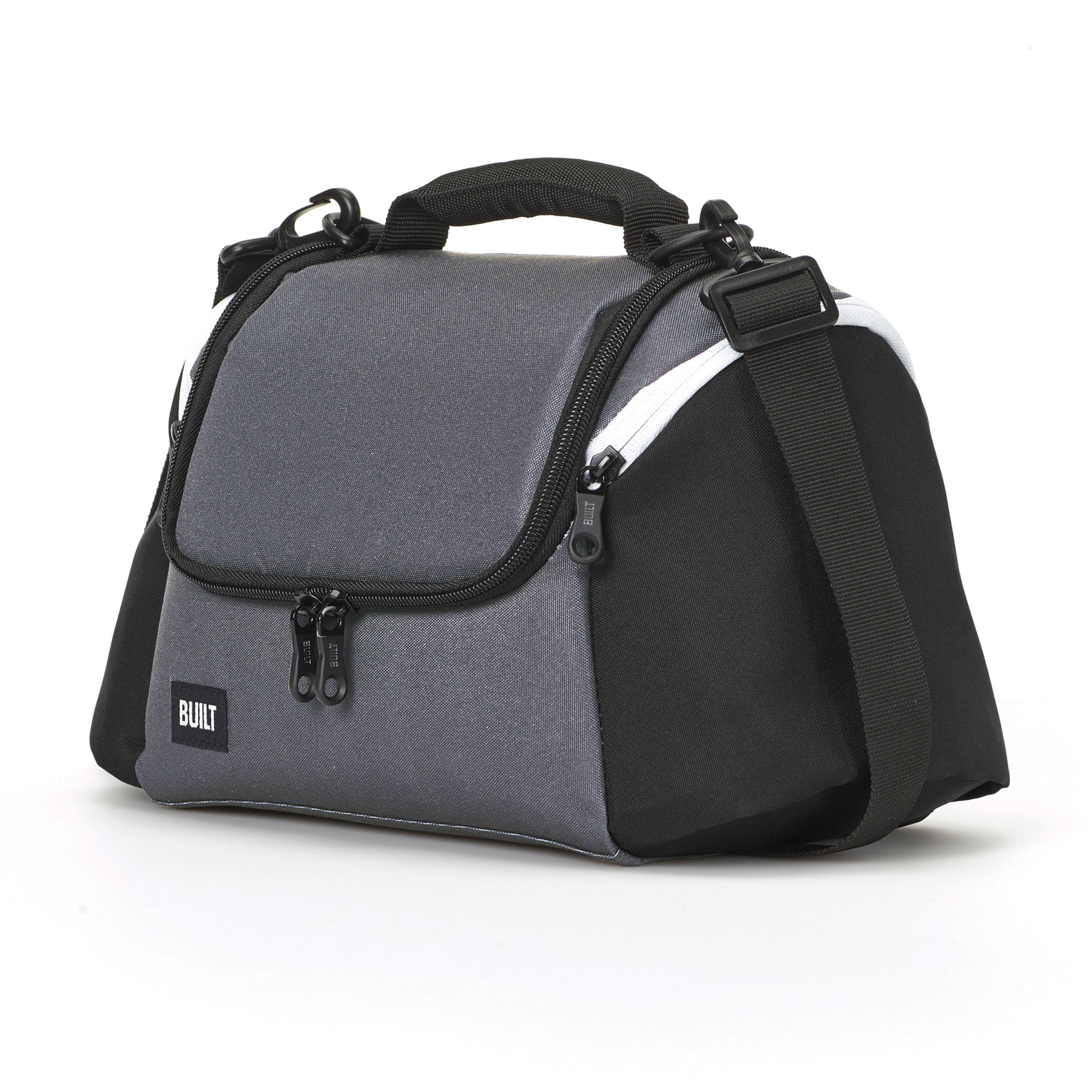 Insulated Black And Grey Lunch Bag 