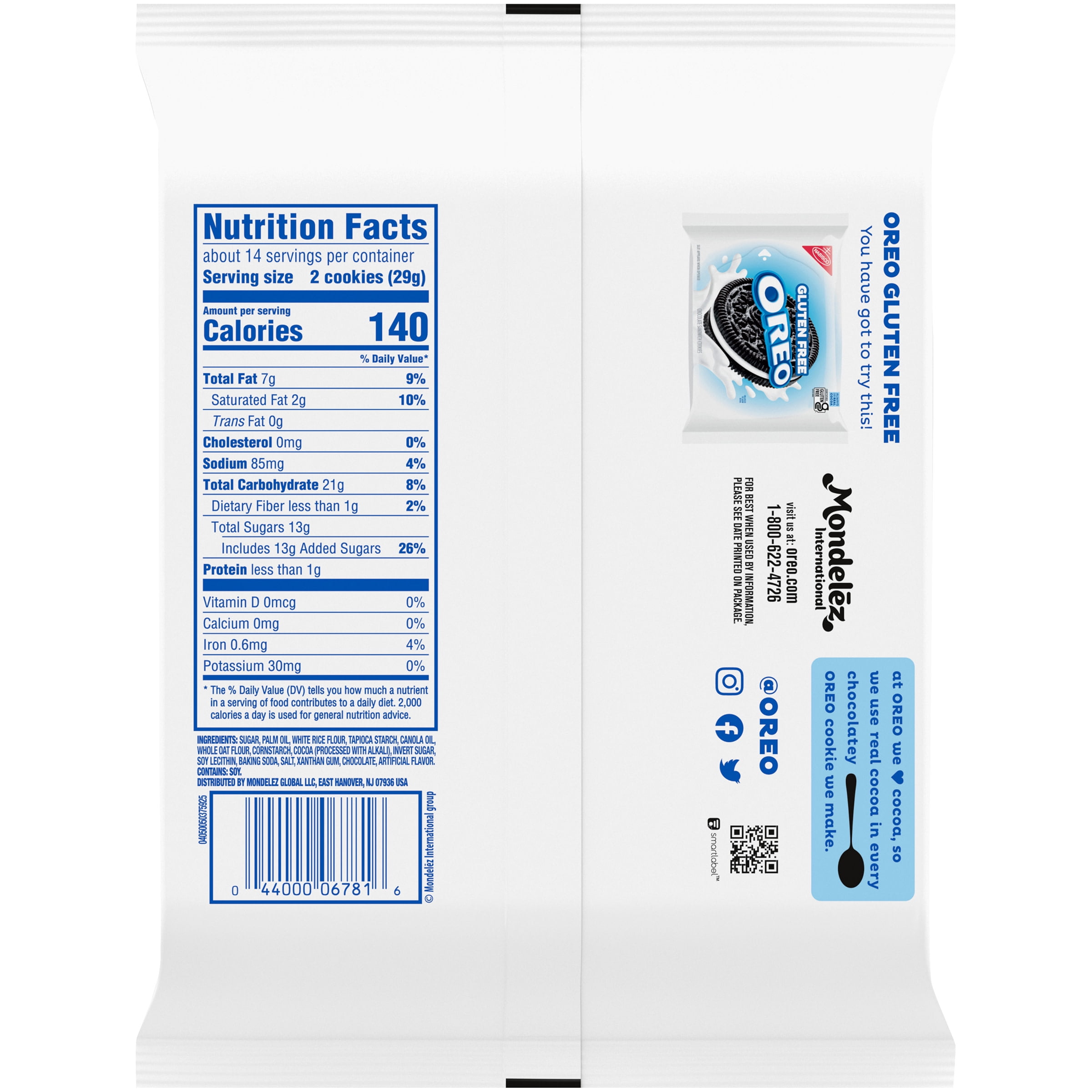 Oreo Double Stuf Gluten Free Chocolate Sandwich Cookies 14 03 Oz Walmart Com Walmart Com