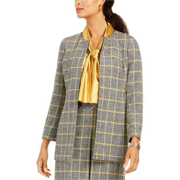 Kasper - Chaqueta a cuadros para mujer, color amarillo, 8