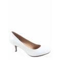 thumbnail image 2 of Debbie-32 Women's Fashion Patent Round Toe Low Heel Slip On Pump Dress Shoes ( White, 6 ), 2 of 2
