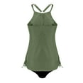 thumbnail image 6 of Efsteb Swimsuits for Women 2025 Two Piece Bikini Tank Tops for Women Two Piece Swimsuits Solid Color Push-Up Padded Swimwear Bathing Suit Blouse Sets (Army Green,XL), 6 of 7