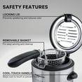thumbnail image 4 of OVENTE Electric Deep Fryer, 0.9L Capacity, 840W with Adjustable Temperature, Locking Lid, Removable Fry Basket & Cool-Touch Handles, Stainless Steel Countertop Fryer, Silver FDM1091BR, 4 of 8