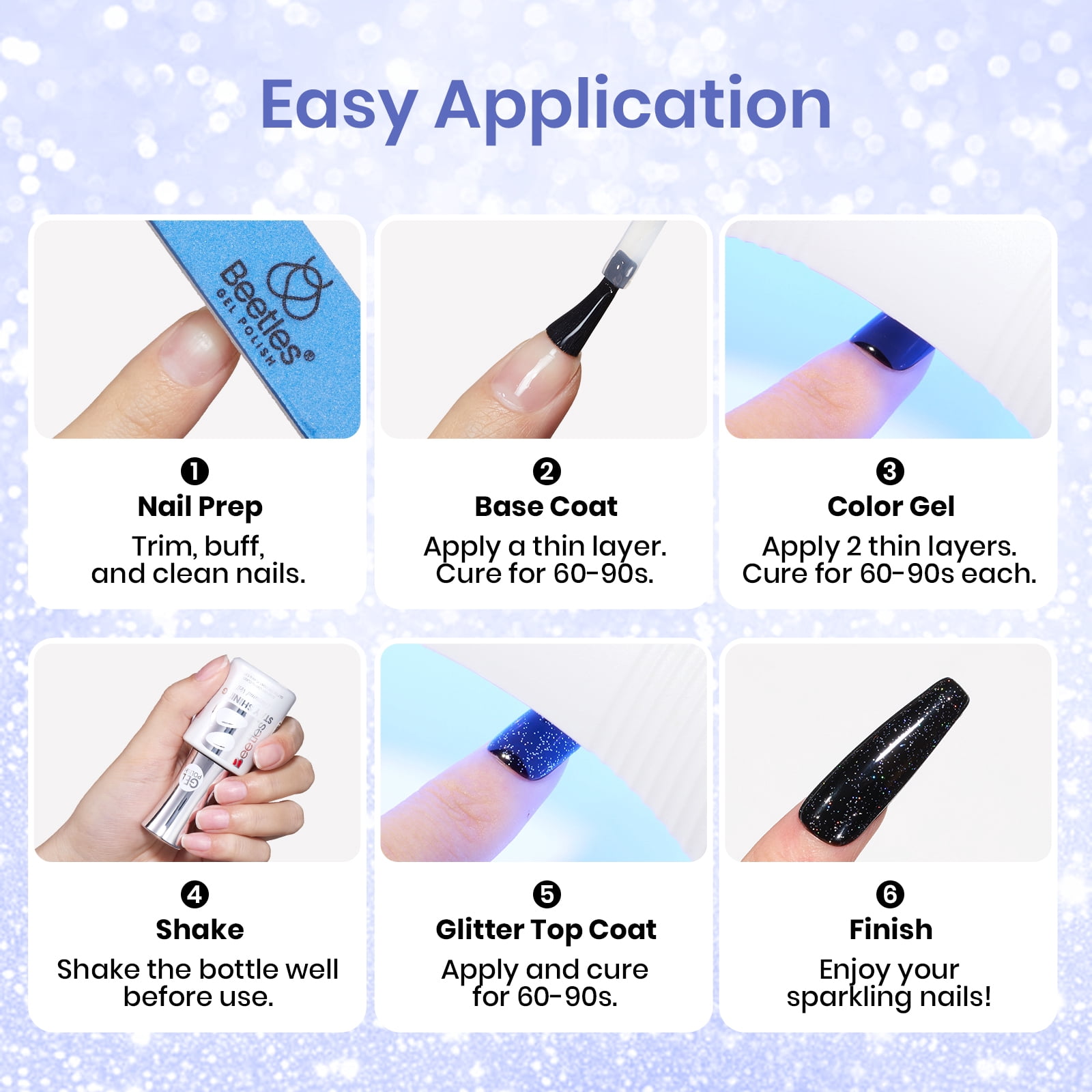 Beetles Stay Shining Collection Salon-Quality Gel Polish- 0.51 fl oz - Diamond Veil