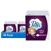 (18 pack) Puffs Ultra Soft Non-Lotion Facial Tissue, 1 Mega Cube Box, 72 Facial Tissues per Box