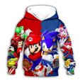 thumbnail image 3 of Sudadera con capucha de Marios para niños y niñas, sudadera de manga larga con estampado de juego de moda, camisetas de Sonic para bebés, ropa de calle para niñas de 2 a 14 años, 3 of 5