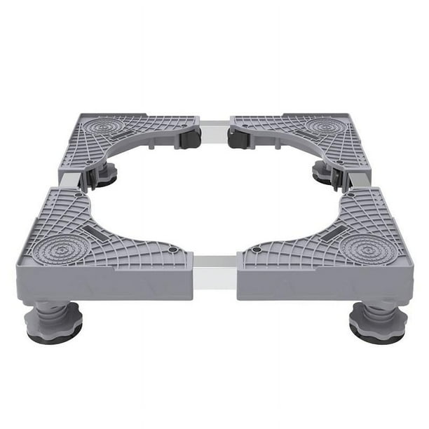Base ajustable para lavadora, soporte para secadora de ropa, práctico soporte para nevera con reducción de ruido para congeladores y refrigeradores Gris