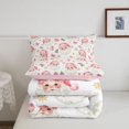 thumbnail image 5 of Manfei Christmas Santa Claus Twin Comforter Sets,Traditional Gift Bowknot Bedding Set,Pink White,Pink Reversible,2-Piece,1 Comforter and 1 Pillowcase, 5 of 7