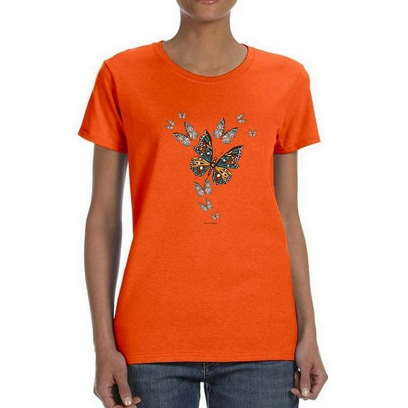 Butterfly Paradise Cascade Shaped T-Shirt Women -Image by Shutterstock, Female Small