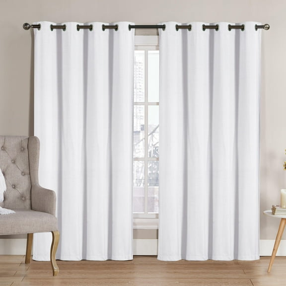 VCNY Home Neil White Solid Grommet Blackout Curtain Panel, 52" x 84"