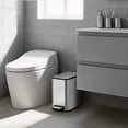 thumbnail image 3 of Stainless Steel 8L Step Trash Can, Compact Vertical Garbage Bin with Removable Inner Bucket,Fingerprint Resistant， for Bathroom, Bedroom, Kitchen & Office, 3 of 8
