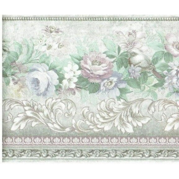 879105 Satin Pastel Roses Wallpaper Border 53522