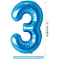 thumbnail image 2 of Globo de cumpleaños para niño de 3 años decoraciones azules globos número 3 confeti látex suministros de bautismo JM, 2 of 5